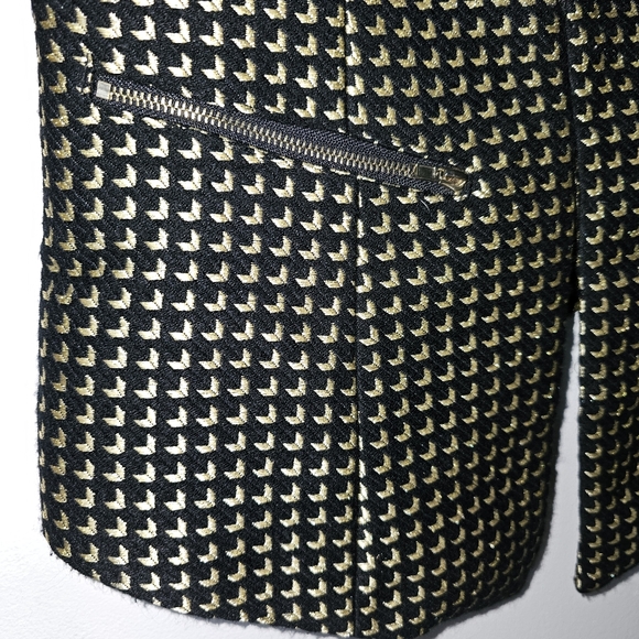 ▪︎ ANGELEYE ▪︎ LONDON ▪︎ Tweed Gold and Black Woven Blazer - Picture 4 of 10